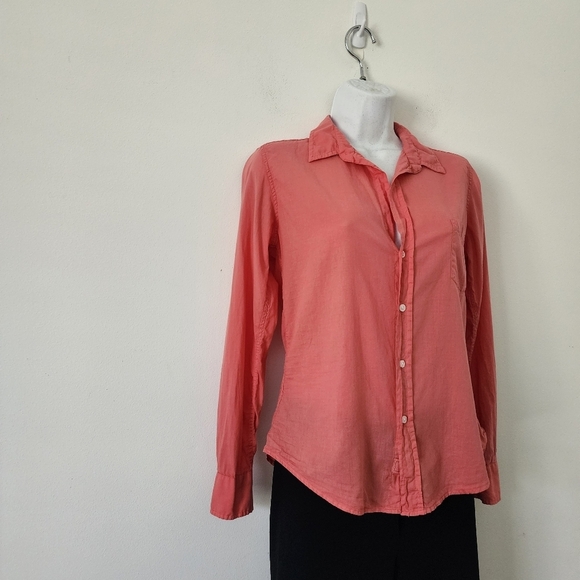 Frank & Eileen Barry Button Up Top In Famous Denim Grapefruit Size XS - Picture 3 of 15